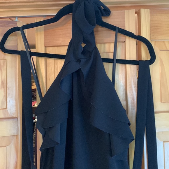 Bebe black halter top wide leg jumpsuit - Picture 2 of 12